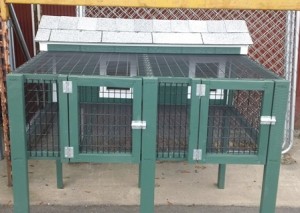 Properly constructed Rabbit Hutch - front vieww