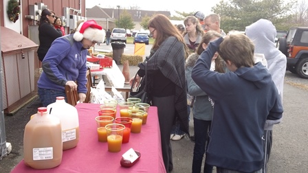 Apple cider was served to the guests