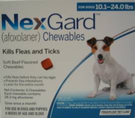 NexGard chewable for Dogs 10.1 to 24 lbs