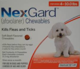 NexGard chewable for Dogs 4 to 10 lbs