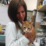 Dr. Heather Simon and cat patient Cedric.