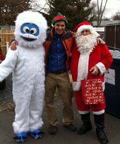 Dr. Joe Martins, DVM, Belle Mead Animal Hospital with Bumble and Santa