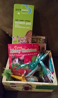 Raffle items at Belle Mead Animal Hospital December 2014 Open House