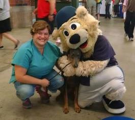 Dr. Somjen at Somerset Patriots Bark in the Park Night