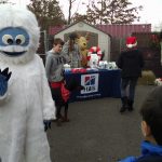 Abominable Snowman at Belle Mead Animal Hospital Reindeer Holiday Event